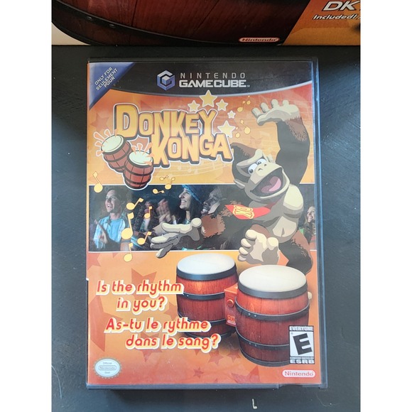 Donkey Konga DK Bongos Controller Nintendo Gamecube CIB Complete w/ Game - Picture 5 of 16
